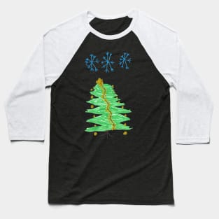 Christmas Tree with Snowflakes Baseball T-Shirt